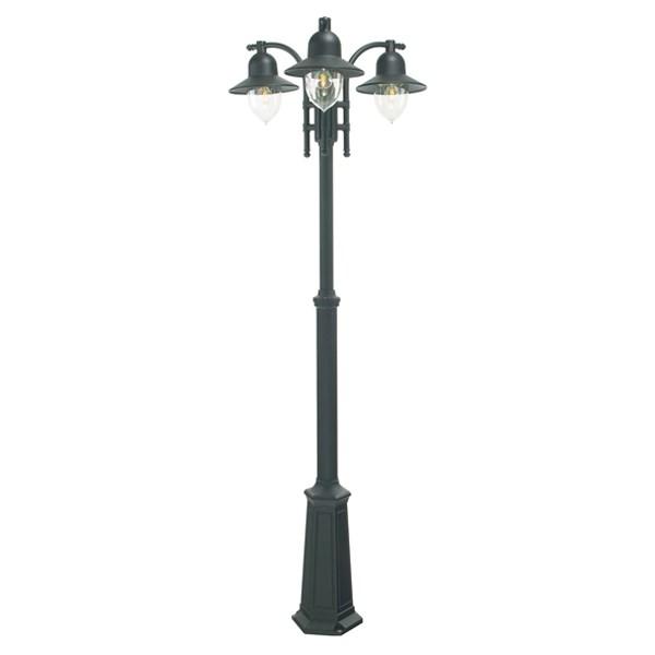 Como Post Light 3 Light Aluminum Black or White