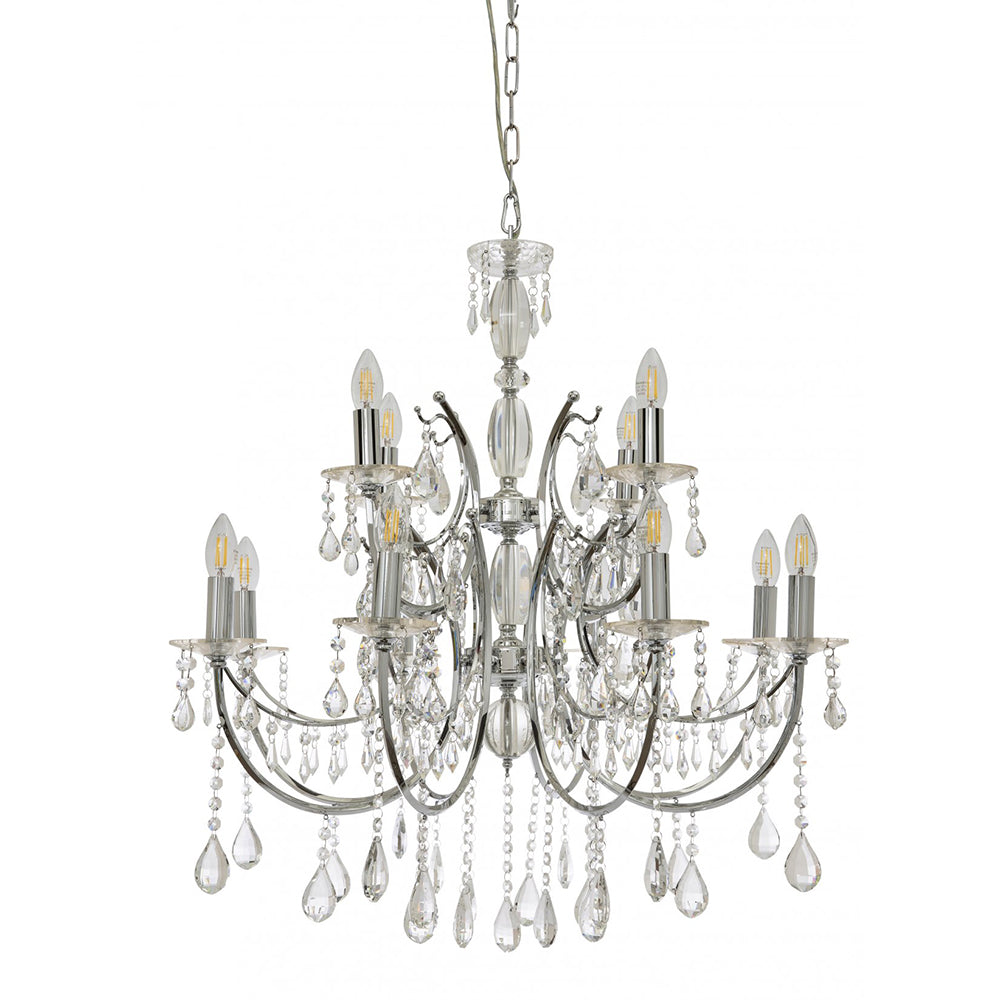 Buy Chandeliers Australia Fiorentino Lighting - CELINE 8+4 Light Crystal Pendant