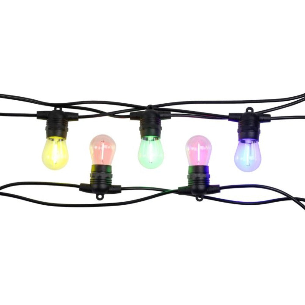 Buy Festoon Lights Australia Festoon Solar 10 Lights 12V L13000mm Black Plastic RGB - 205895N