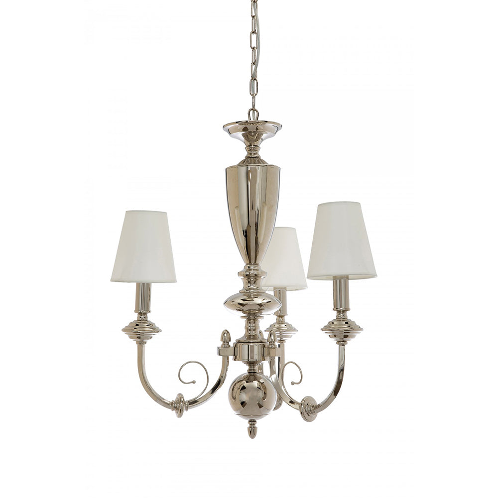 Buy Chandeliers Australia Fiorentino Lighting - KARDIFF 3 Light Crystal Chandelier Chrome & White