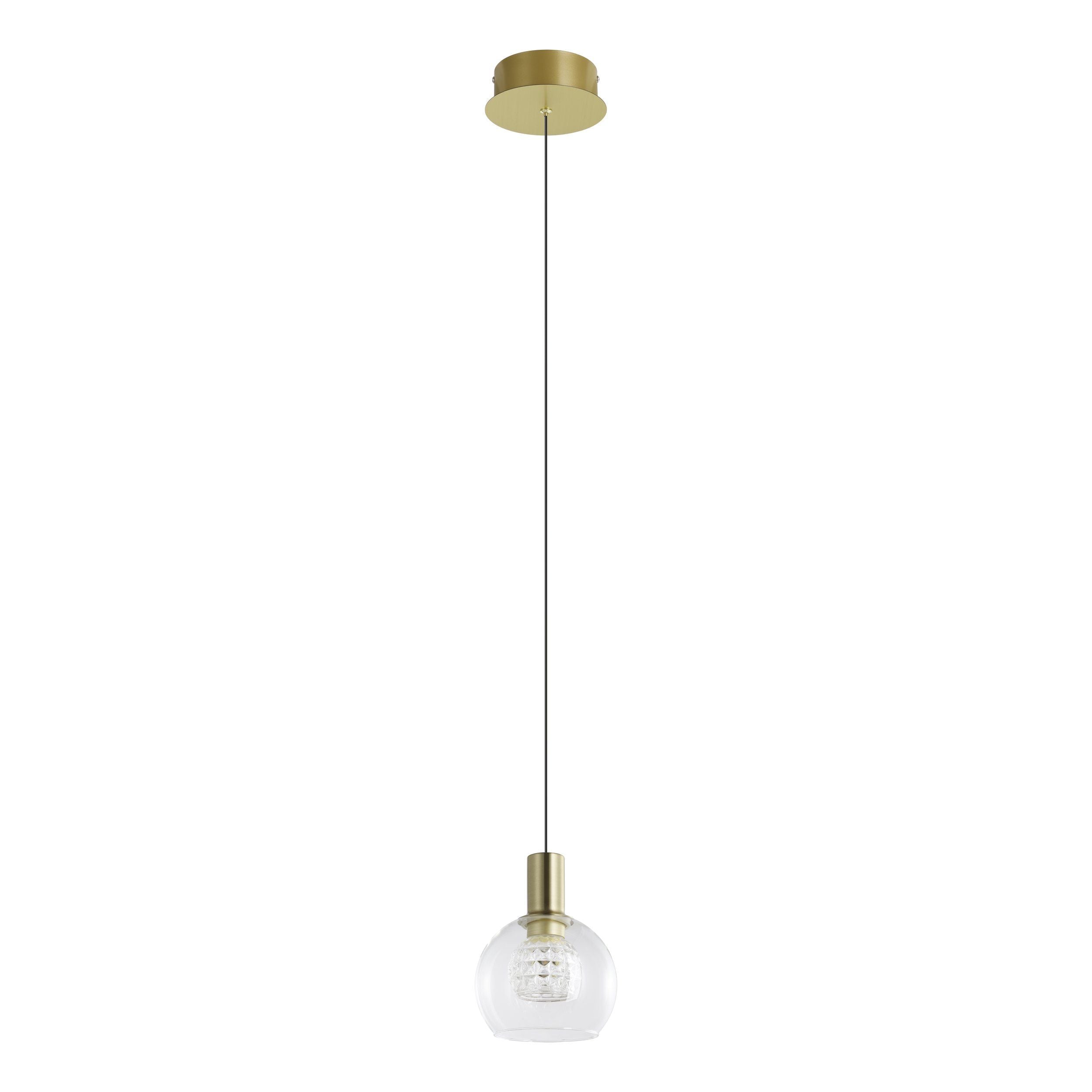 Terque Pendant Light Black & Brushed Brass - 207166