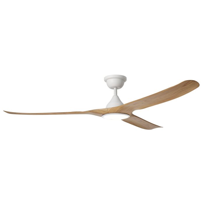Tahiti DC Ceiling Fan with LED Light 72" 55W 3CCT Matte White & Blackbutt - 20802116