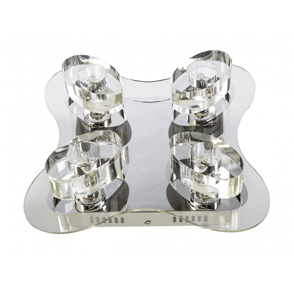 Buy Flush Mount Lights Australia Fiorentino Lighting - ZODIAC 4 Light Crystal Ceiling Mount Chrome