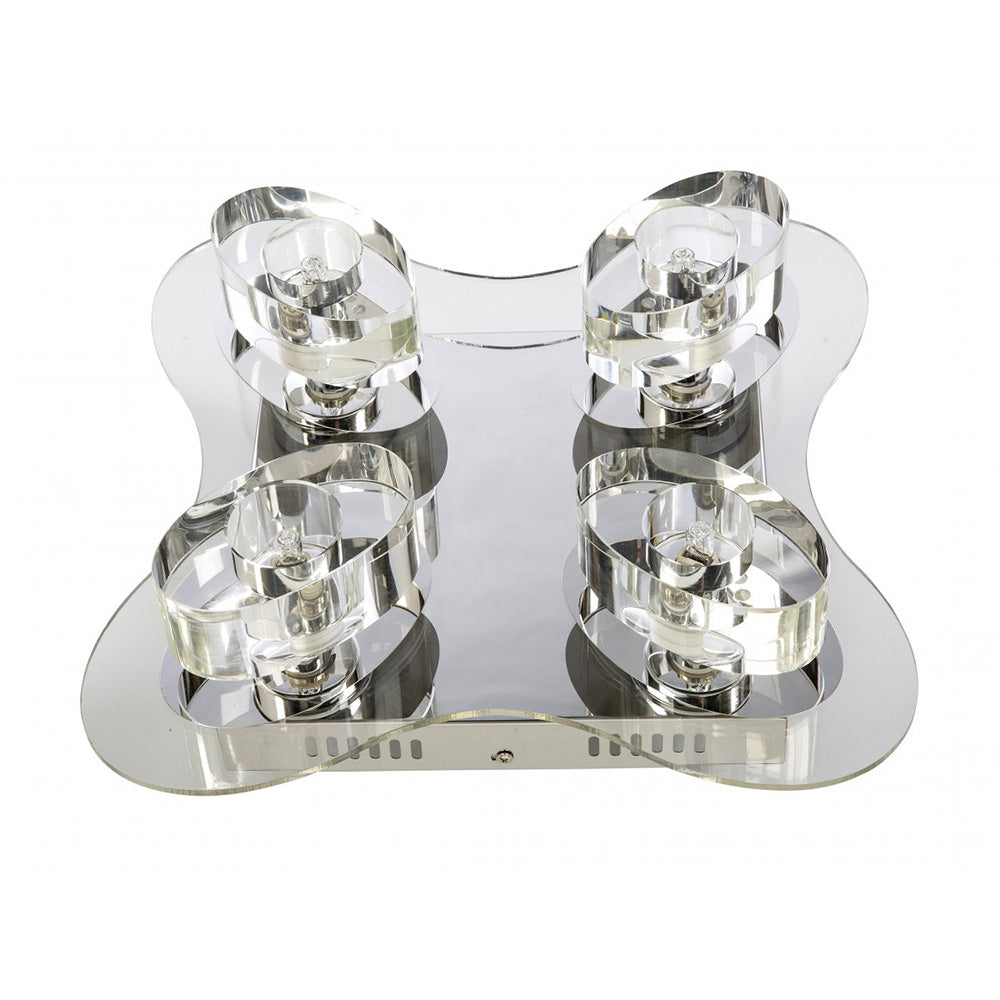 Fiorentino Lighting - ZODIAC 4 Light Crystal Ceiling Mount Chrome