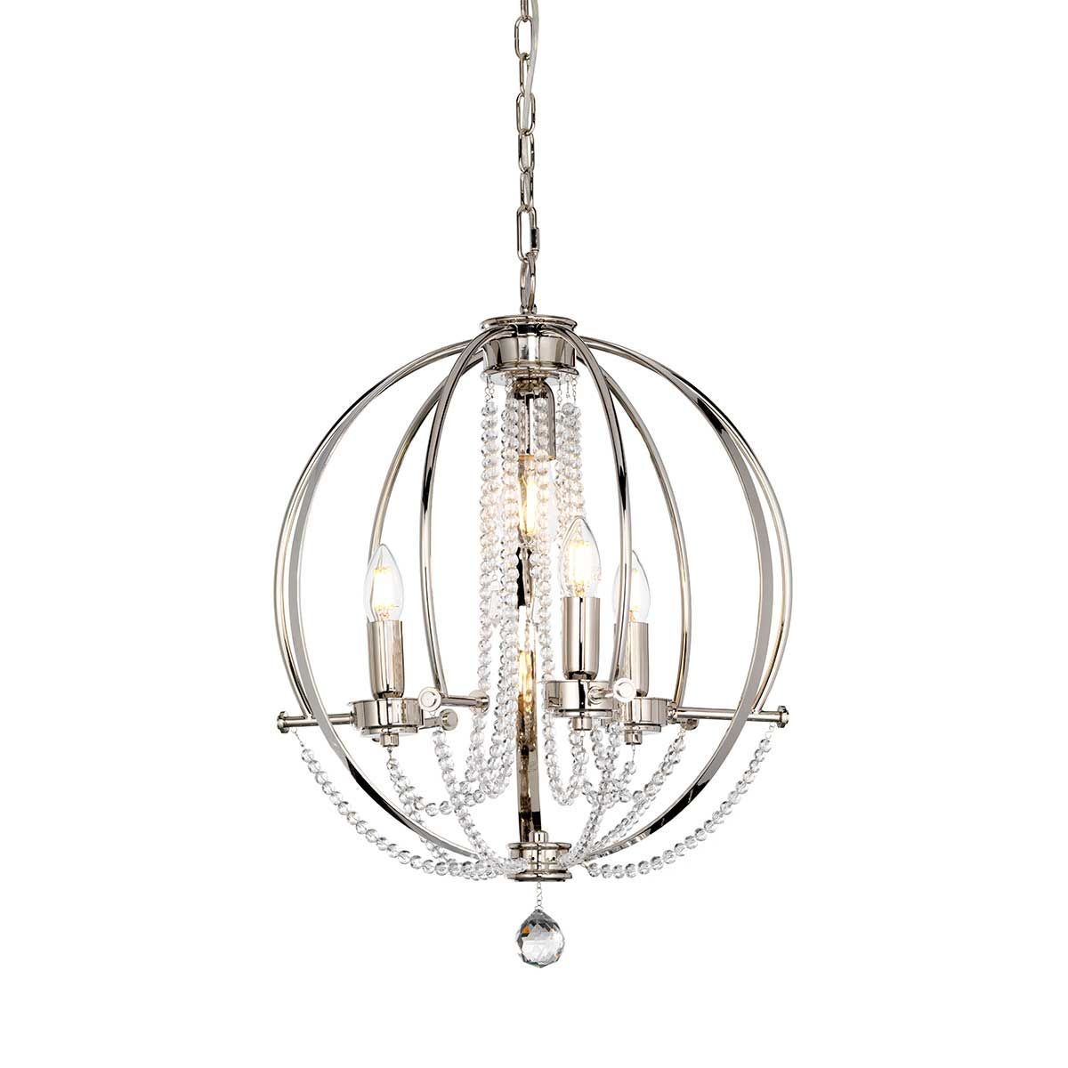 Cassie 4 Light Pendant Polished Nickel - CASSIE4