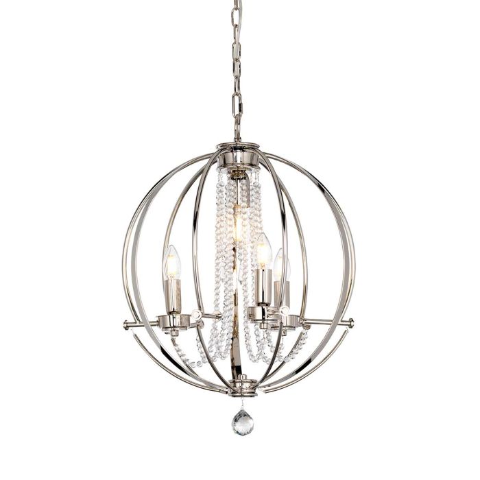 Cassie 4 Light Pendant Polished Nickel - CASSIE4
