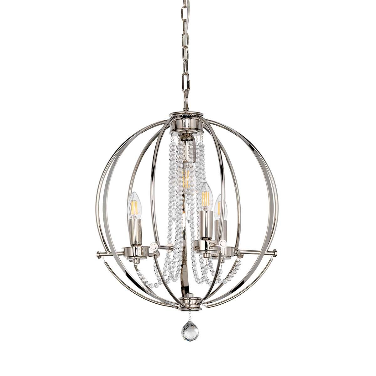Cassie 4 Light Pendant Polished Nickel - CASSIE4