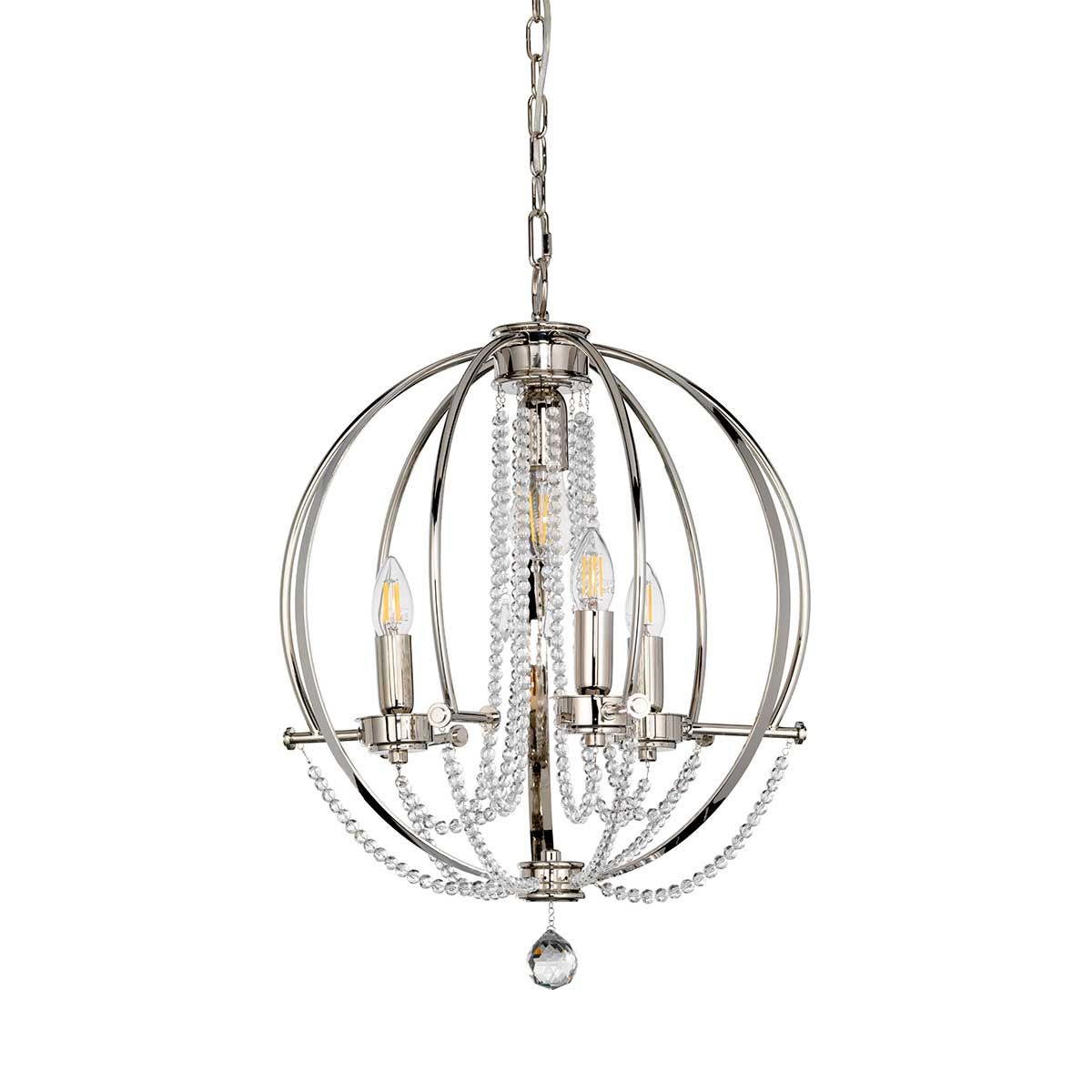 Cassie 4 Light Pendant Polished Nickel - CASSIE4