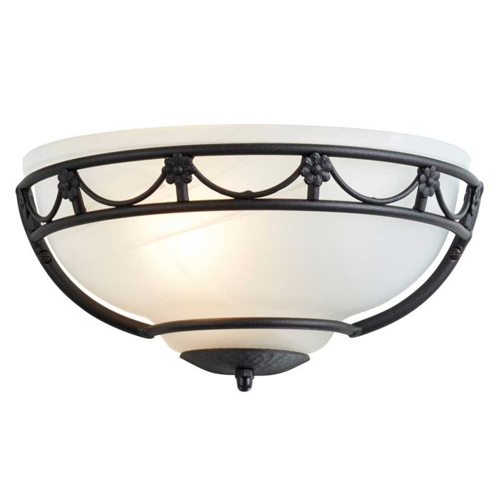 Carisbrooke Steel Flush Mount Light Black - CB-WU-BLACK