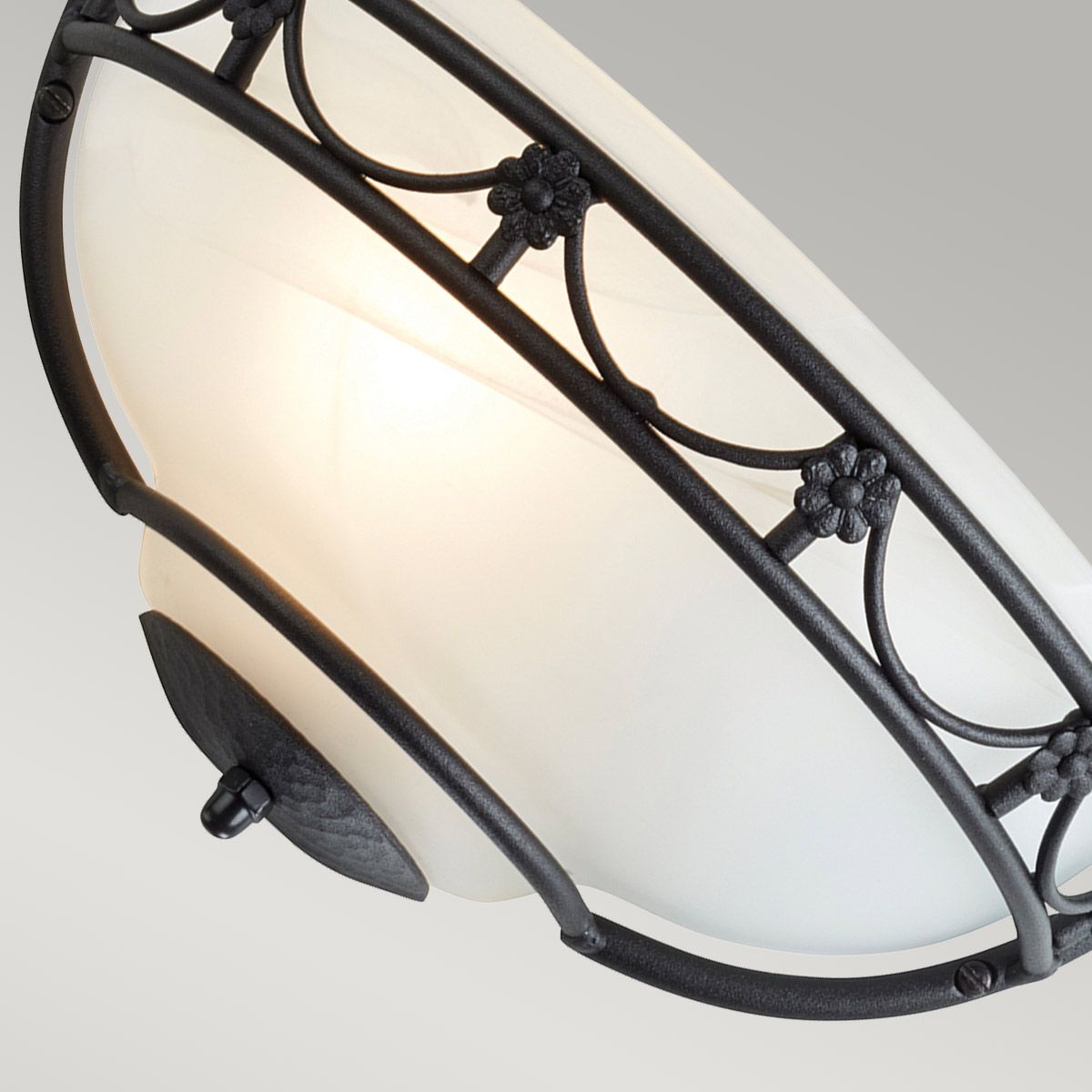 Carisbrooke Steel Flush Mount Light Black - CB-WU-BLACK