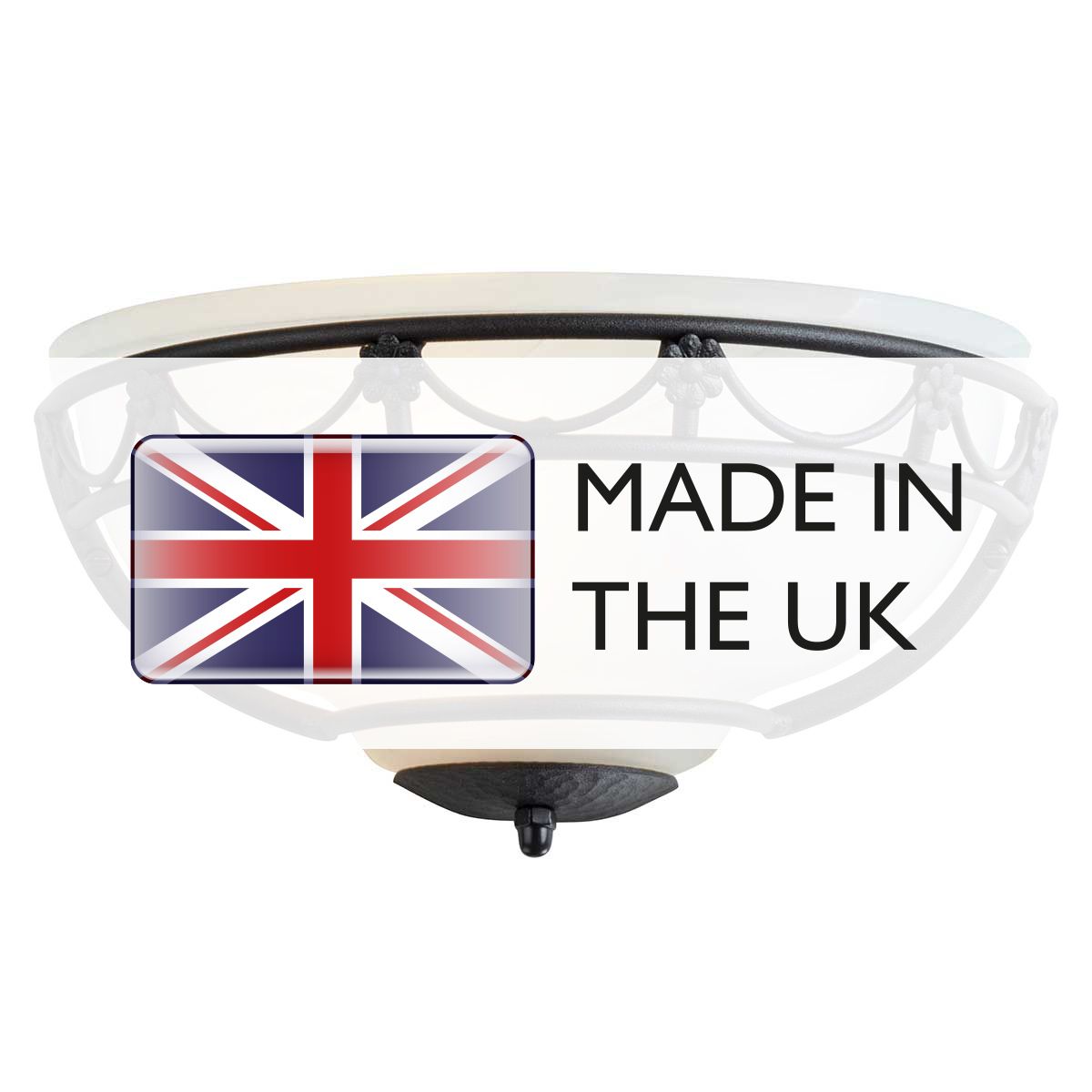 Carisbrooke Steel Flush Mount Light Black - CB-WU-BLACK