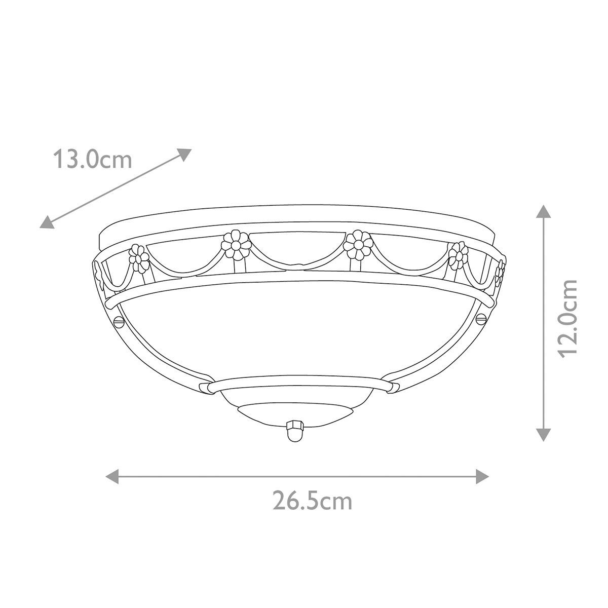 Carisbrooke Steel Flush Mount Light Black - CB-WU-BLACK