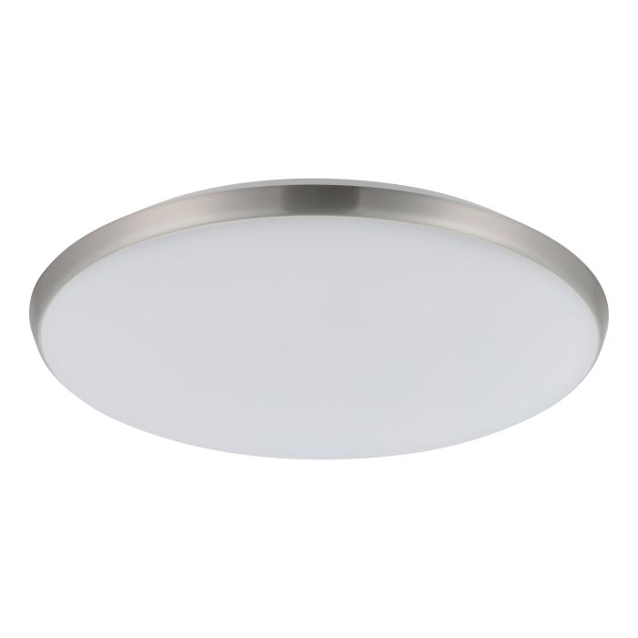 Ollie 2 LED 400mm Oyster Light 35W TRI Colour Satin Nickel & White - 206396