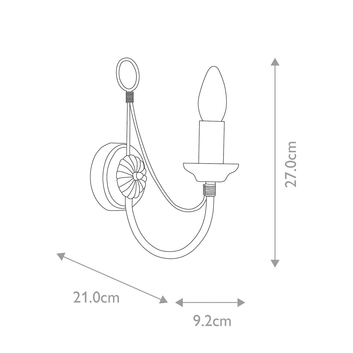 Carisbrooke Steel Wall Light Black - CB1-BLACK