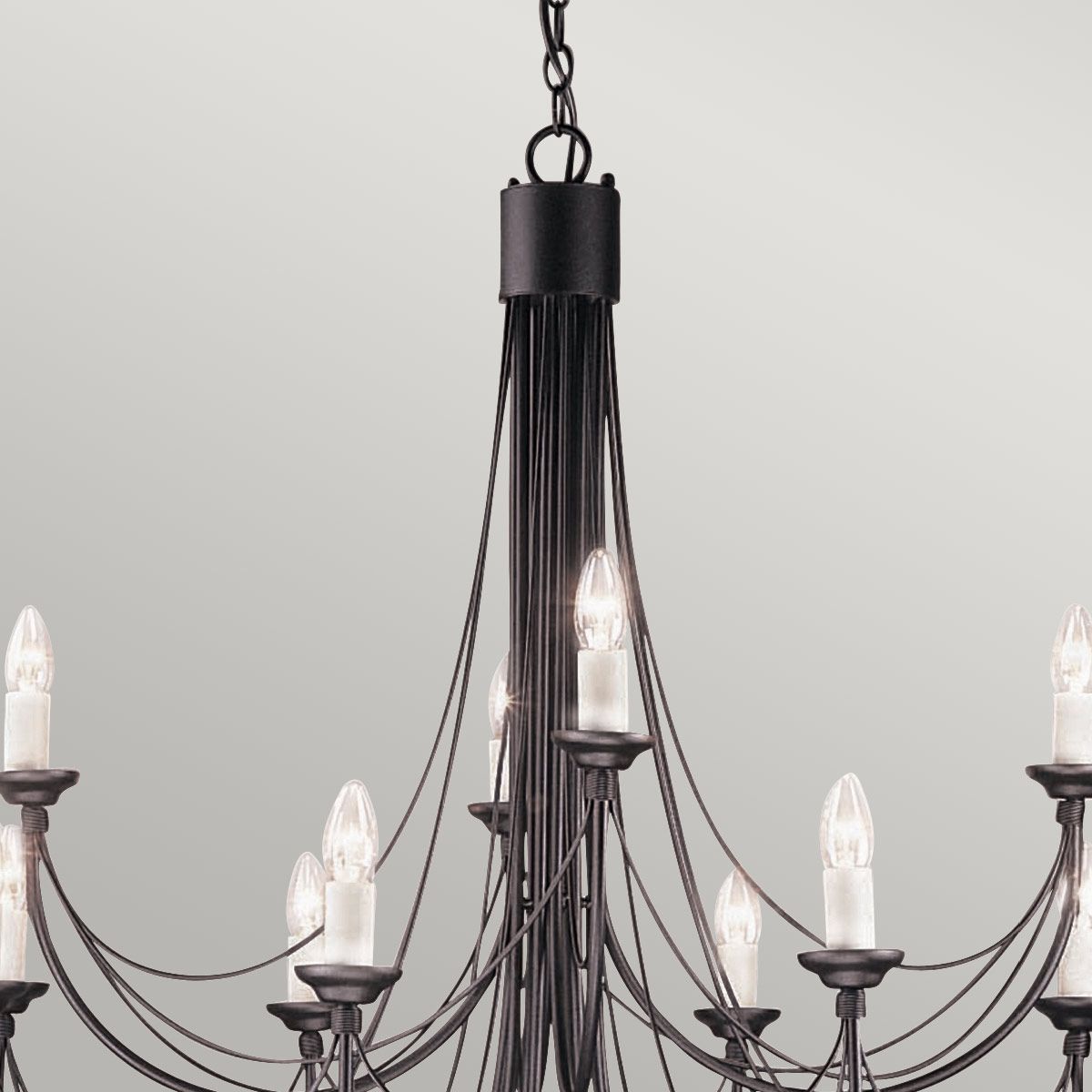 Carisbrooke 12 Light Pendant Black - CB12-BLACK
