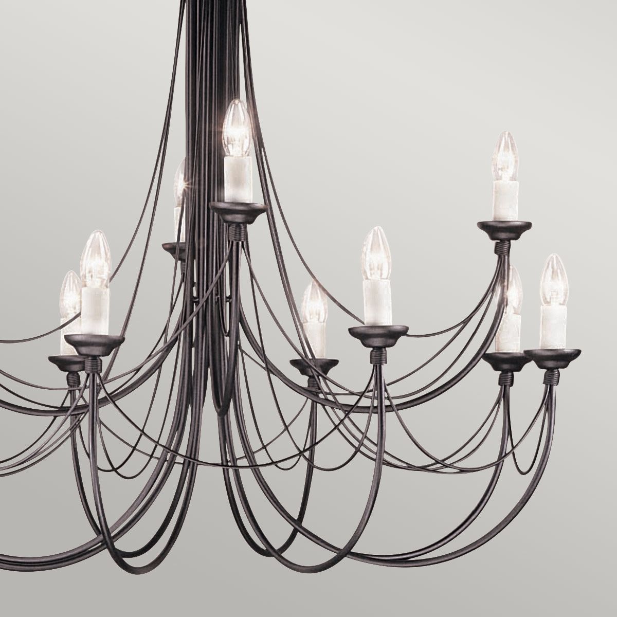 Carisbrooke 12 Light Pendant Black - CB12-BLACK