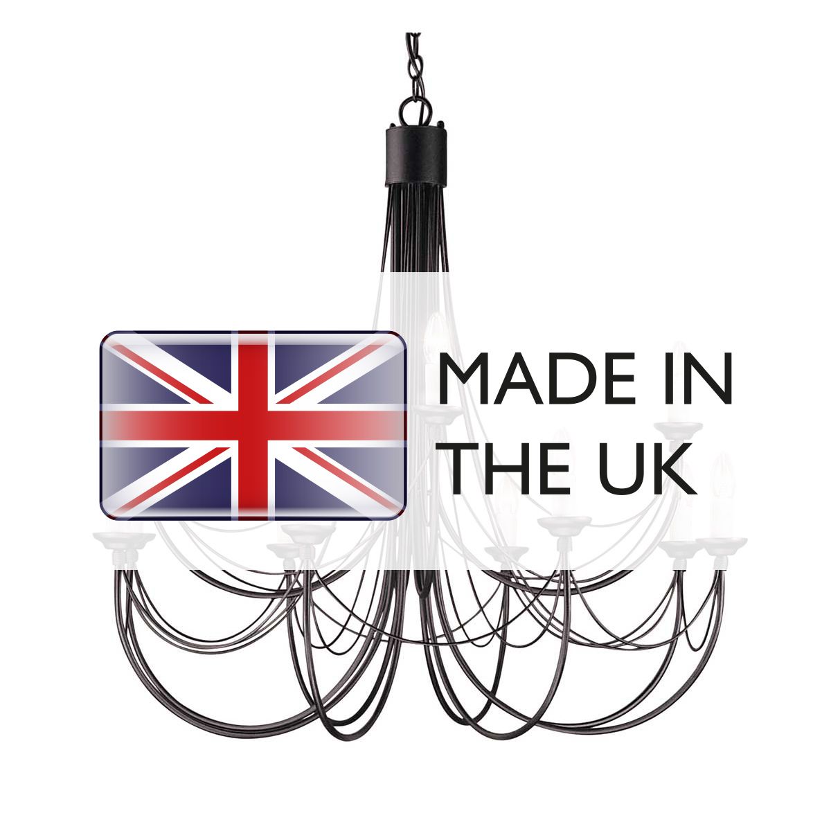 Carisbrooke 12 Light Pendant Black - CB12-BLACK