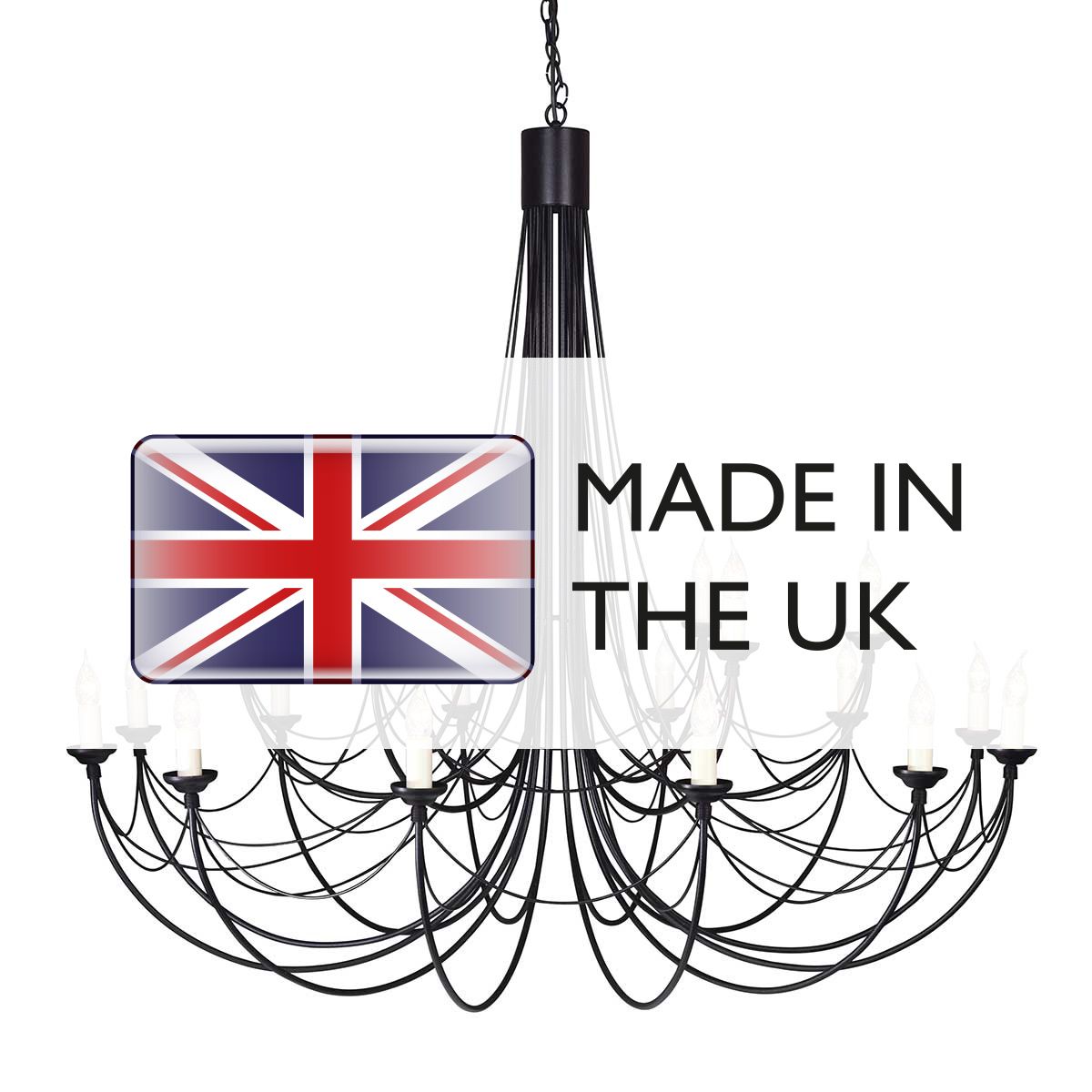 Carisbrooke 18 Light Pendant Black - CB18-BLACK