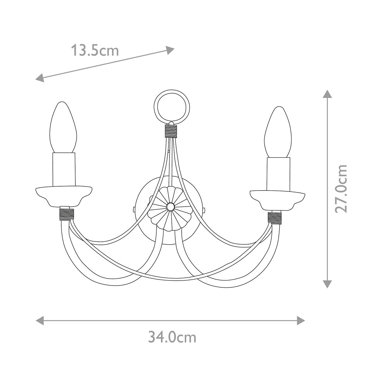 Carisbrooke Steel Wall Light Black - CB2-BLACK