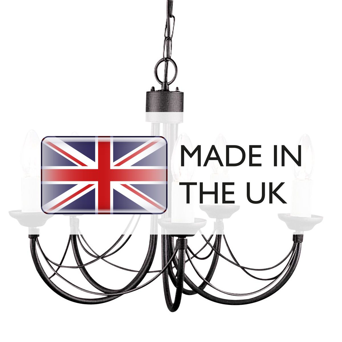 Carisbrooke 5 Light Pendant Black - CB5-BLACK