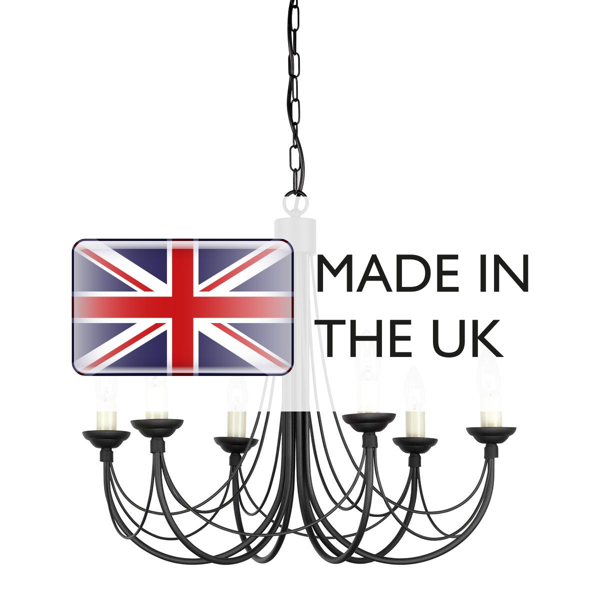 Carisbrooke 6 Light Pendant Black - CB6-BLACK