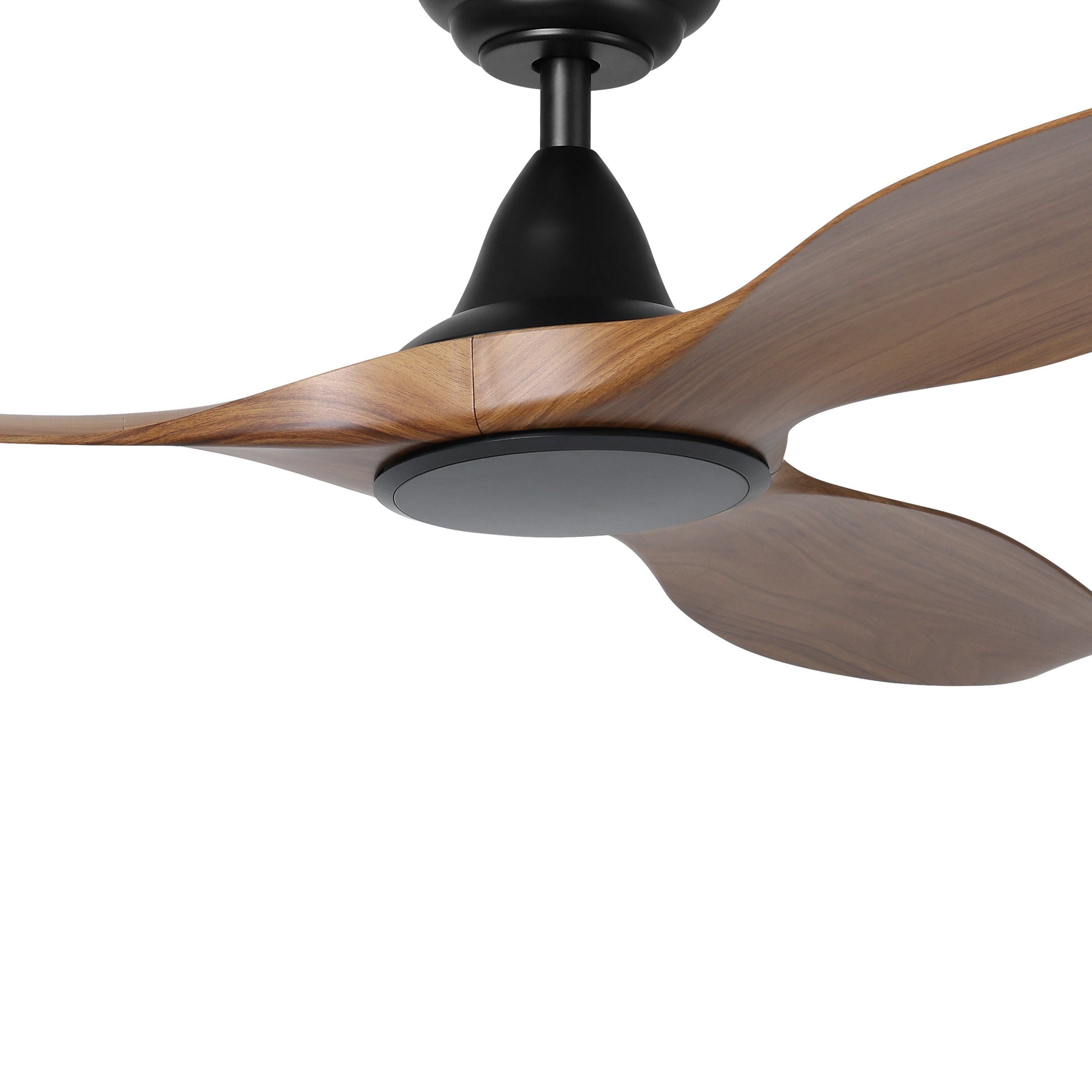 Noosa DC Ceiling Fan 60" Matte Black & New Teak Blade With Remote - 20684907