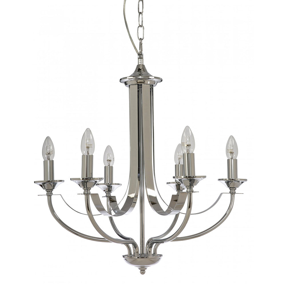 Buy Chandeliers Australia Fiorentino Lighting - HOODSHIRE 6 Light Chandelier Chrome
