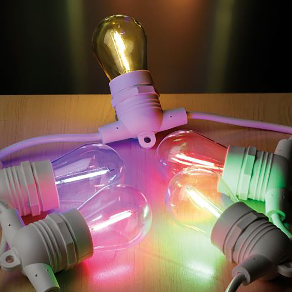 Buy Festoon Lights Australia Solar Festoon 10 Lights 12V White Plastic RGB - 205721N