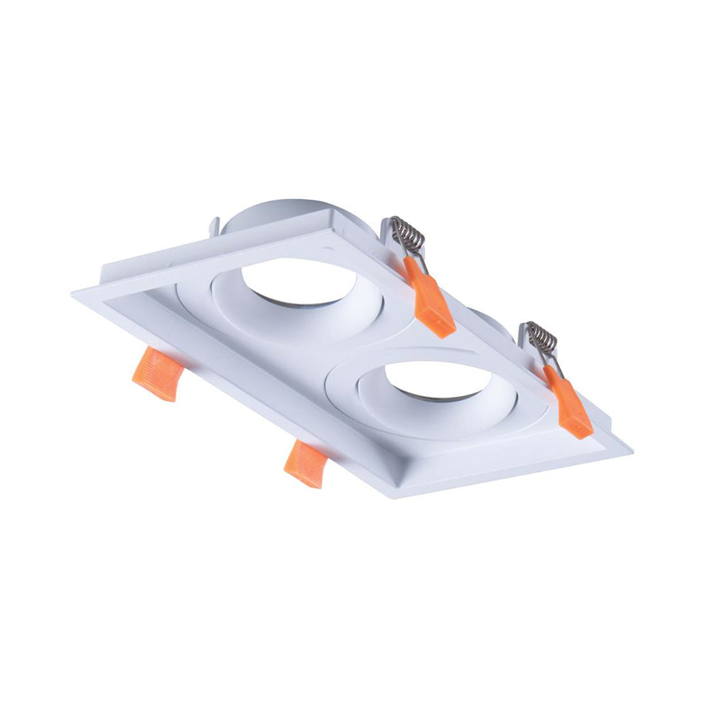 Buy Downlight Frames Australia Cell Tilt Downlight Frame 2 Holes White Aluminium - 27060