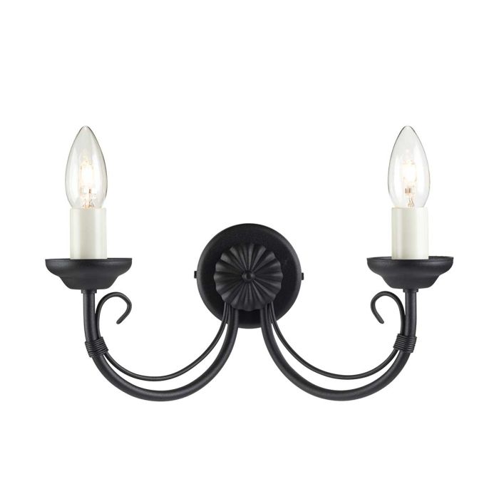 Chartwell 2 Light Wall Light Black - CH2-BLACK
