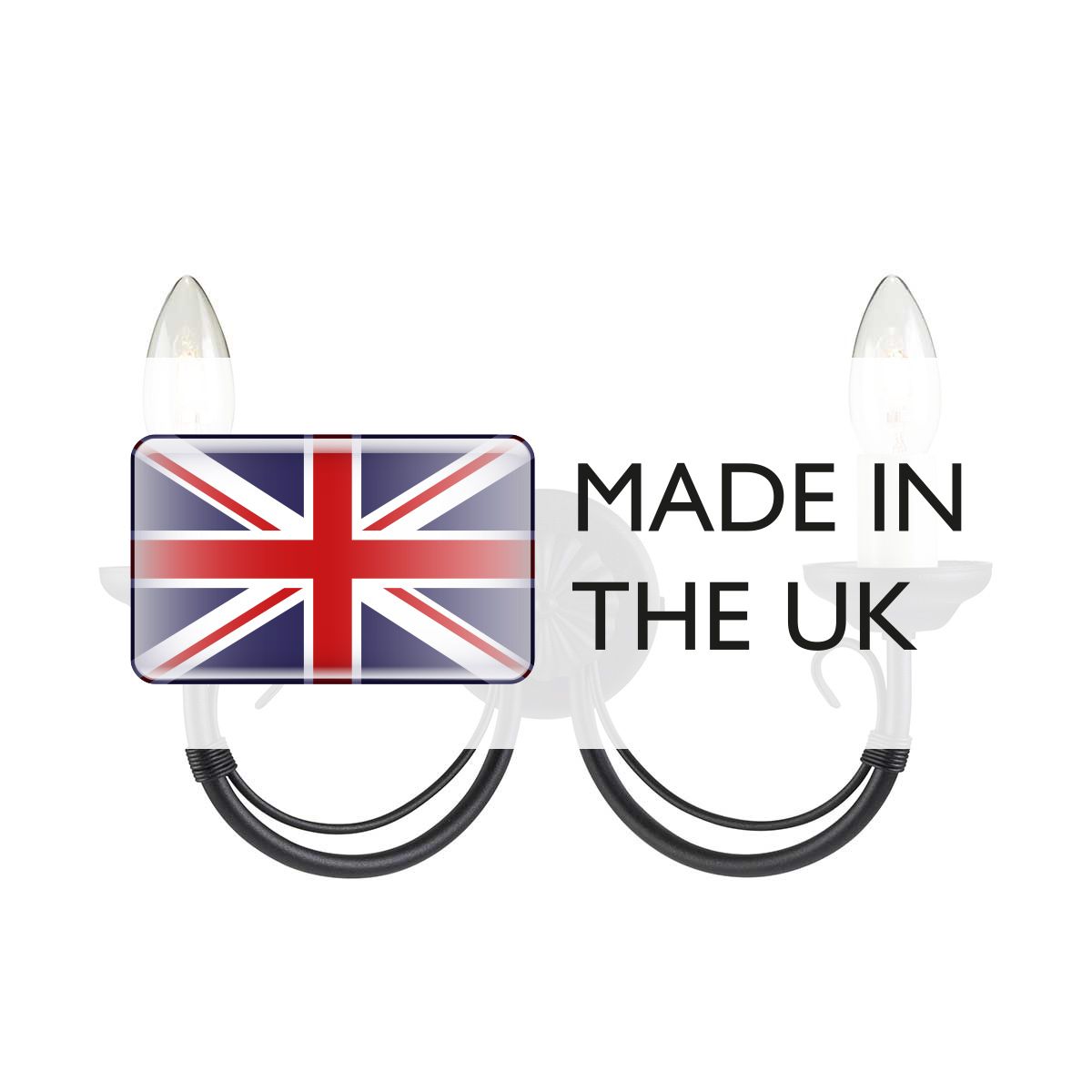 Chartwell 2 Light Wall Light Black - CH2-BLACK