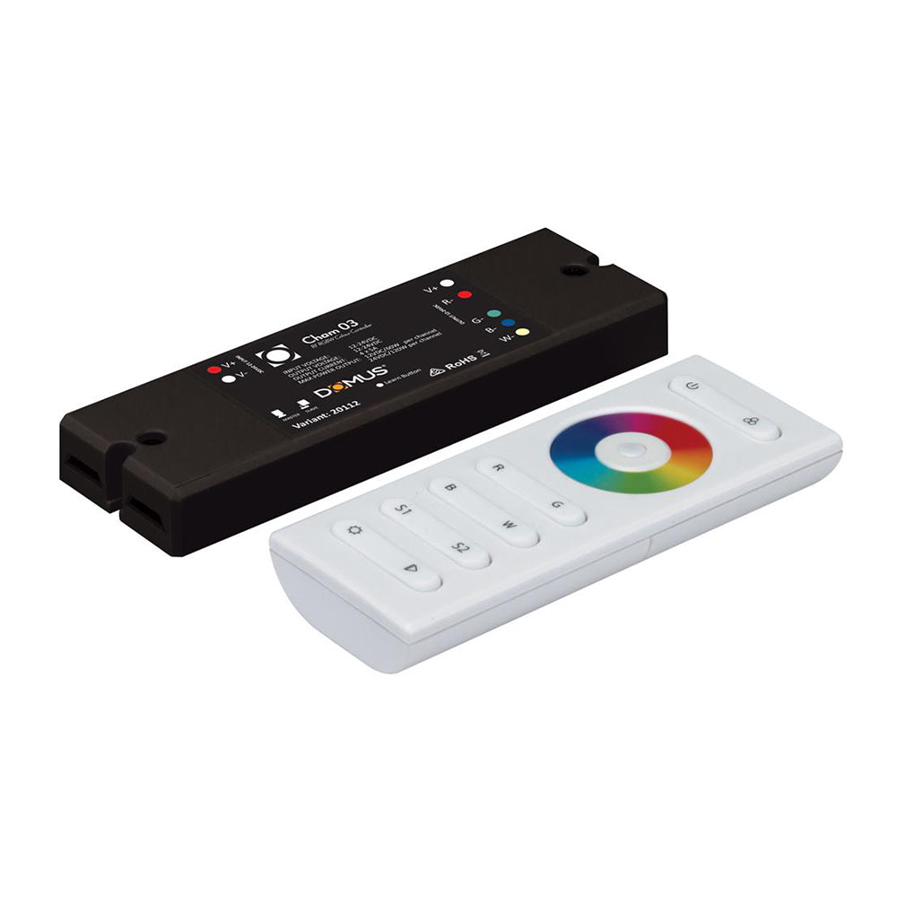 Buy Strip Light Controllers Australia Chameleon Strip Light Controller And Remote RF RGBW Black Plastic - 20112