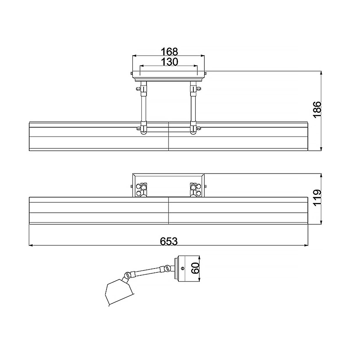 Chartwell Large Picture Light Dark Bronze - CHAWTON-PLL-DB