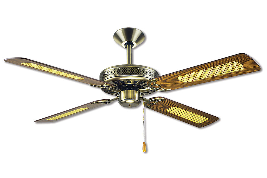 Coolah AC Ceiling Fan 52" Antique Brass With Walnut Blades - C745