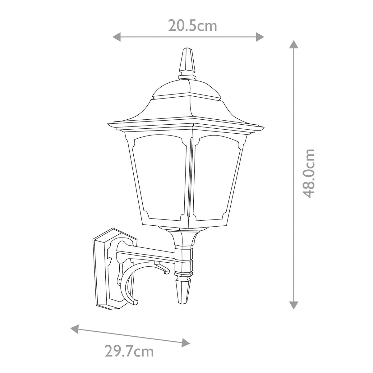 Chapel Up Wall Lantern Black - CP1-BLACK