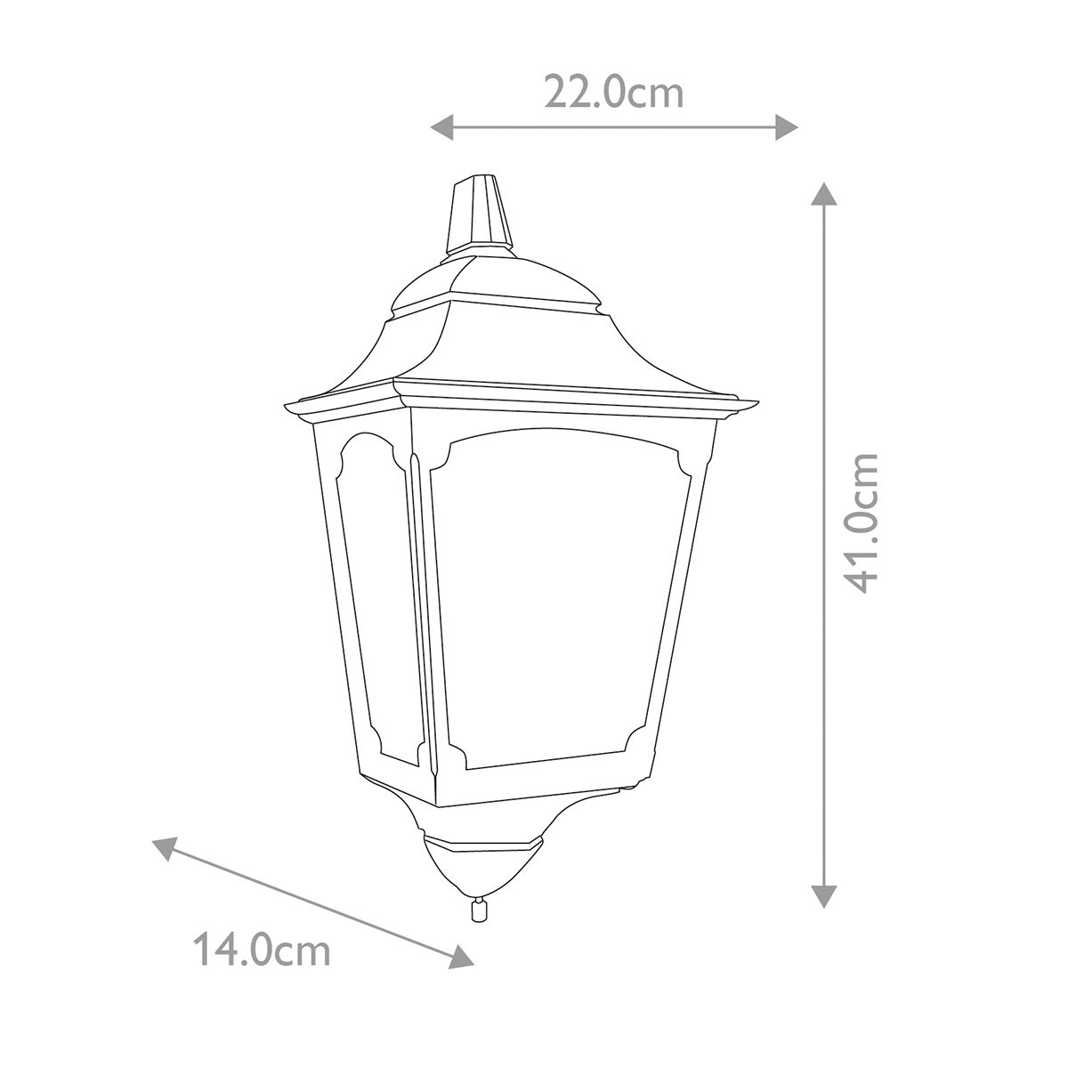 Chapel Half Lantern Black - CP7-2-BLACK