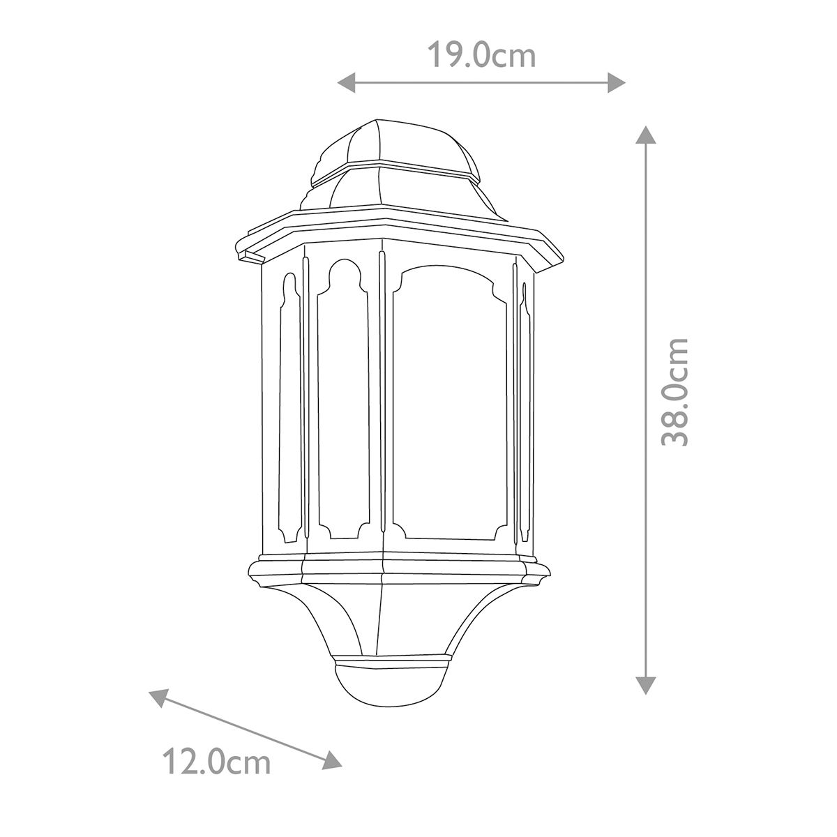 Chapel Half Lantern Black - CP7-BLACK