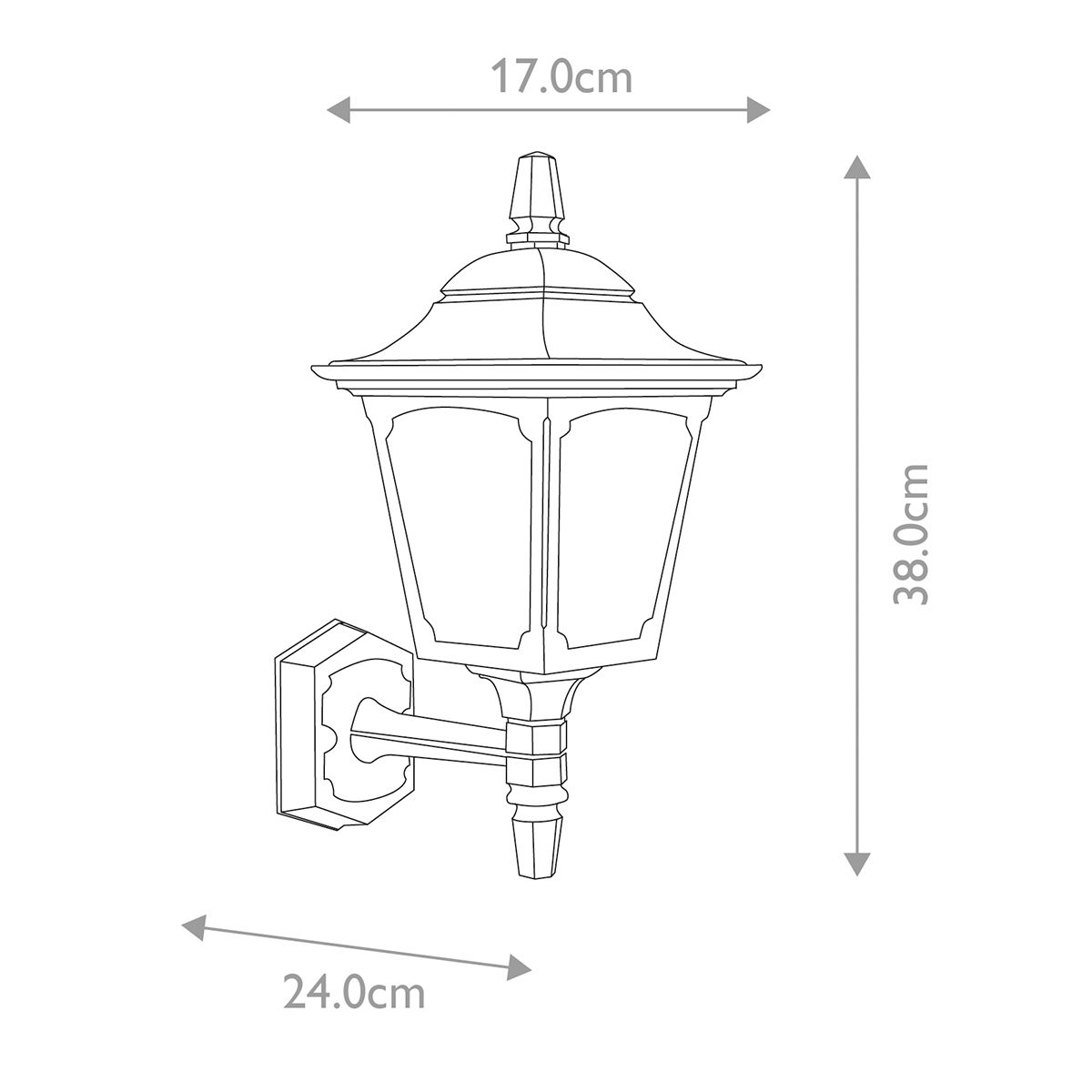 Chapel Mini Up Wall Lantern Black - CPM1-BLACK