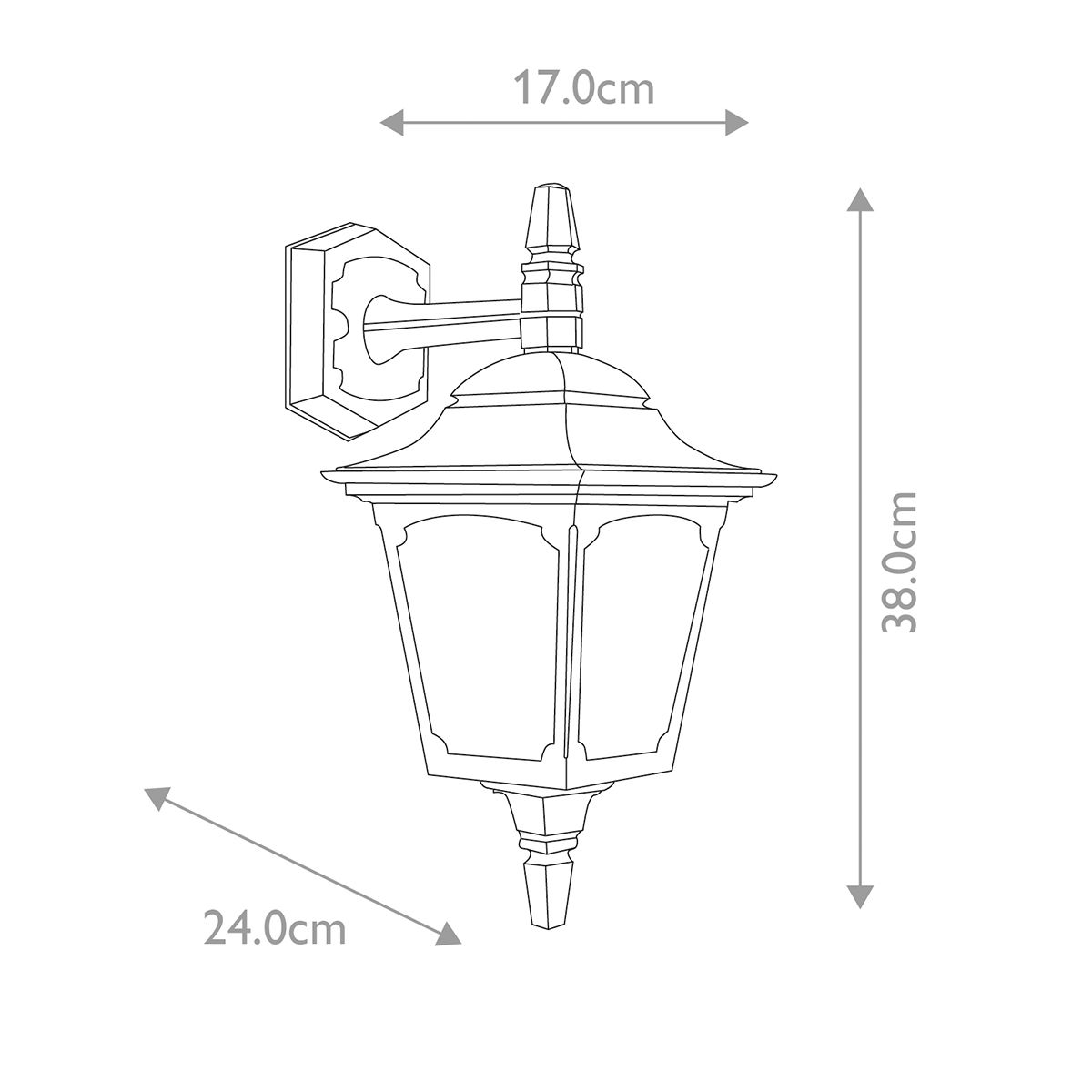 Chapel Mini Down Wall Lantern Black - CPM2-BLACK