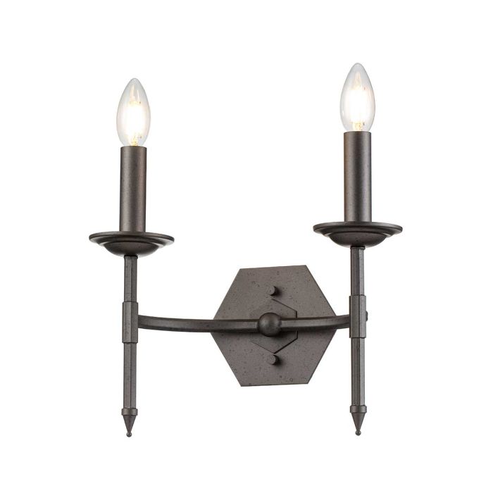 Crown 2 Light Wall Light Iron Gate - CROWN2