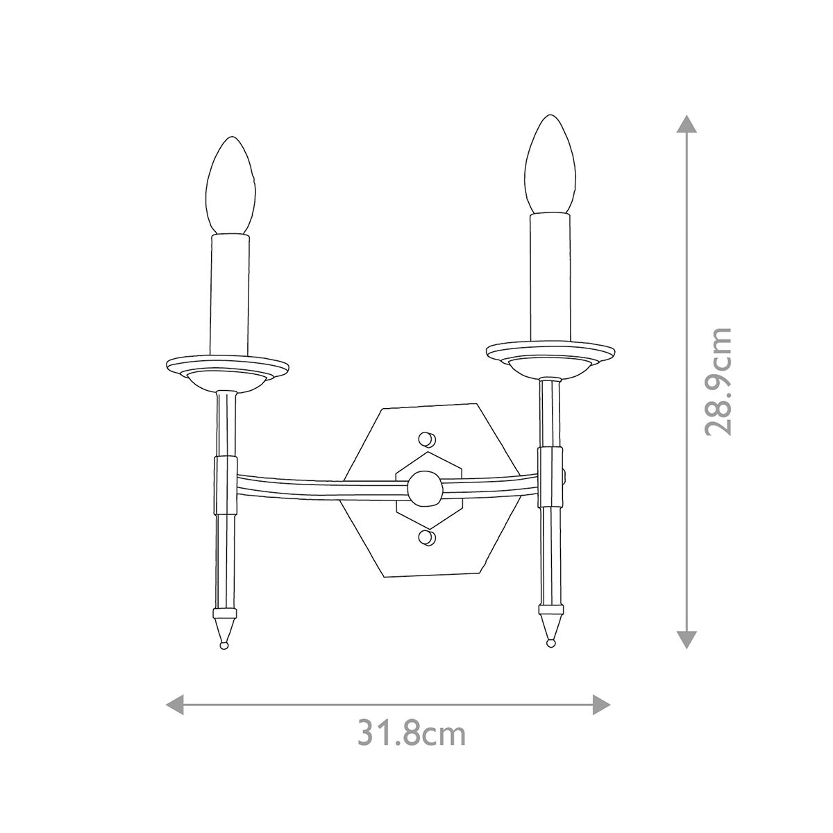Crown 2 Light Wall Light Iron Gate - CROWN2
