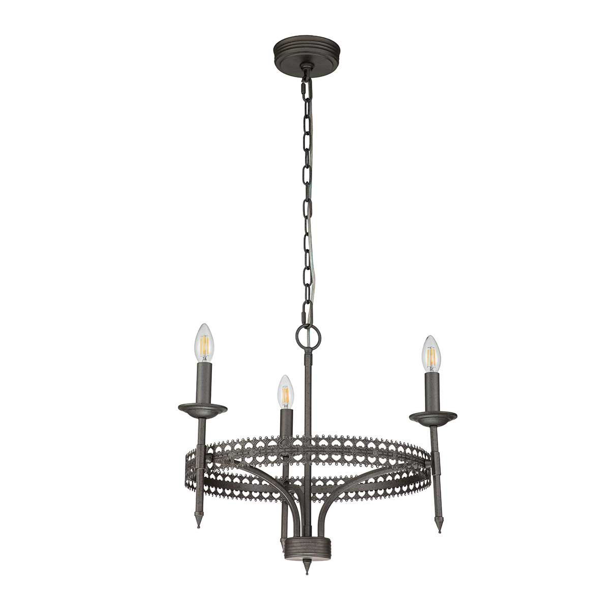 Crown 3 Light Pendant Iron Gate - CROWN3