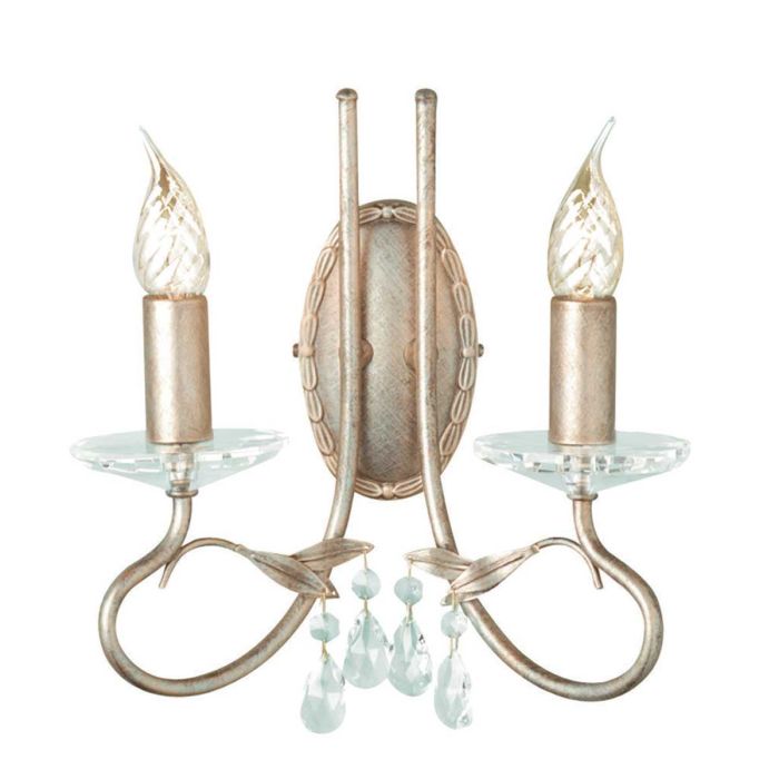 Christina 2 Light Wall Light Silver & Gold Patina - CRT2-SILVER-GOLD