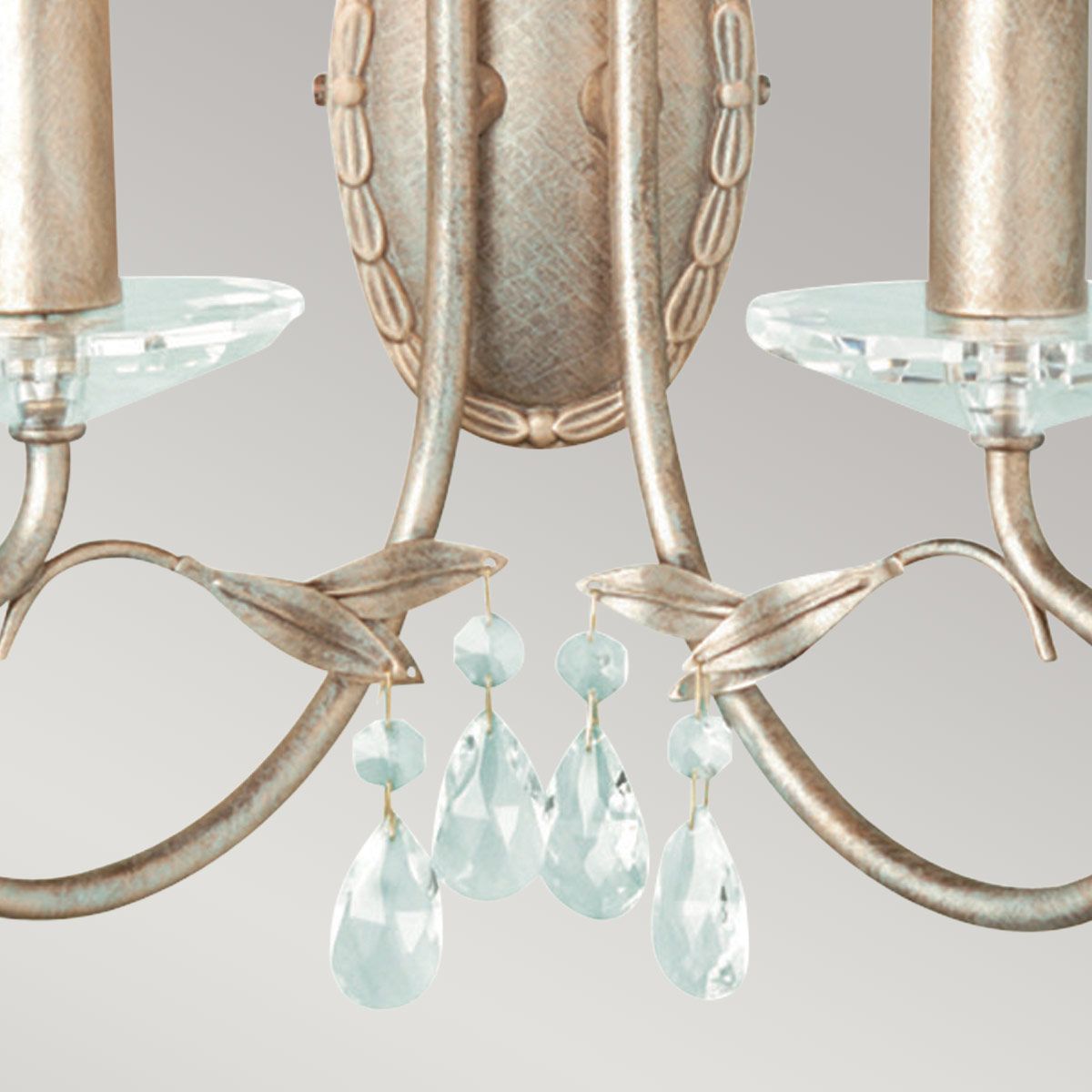 Christina 2 Light Wall Light Silver & Gold Patina - CRT2-SILVER-GOLD