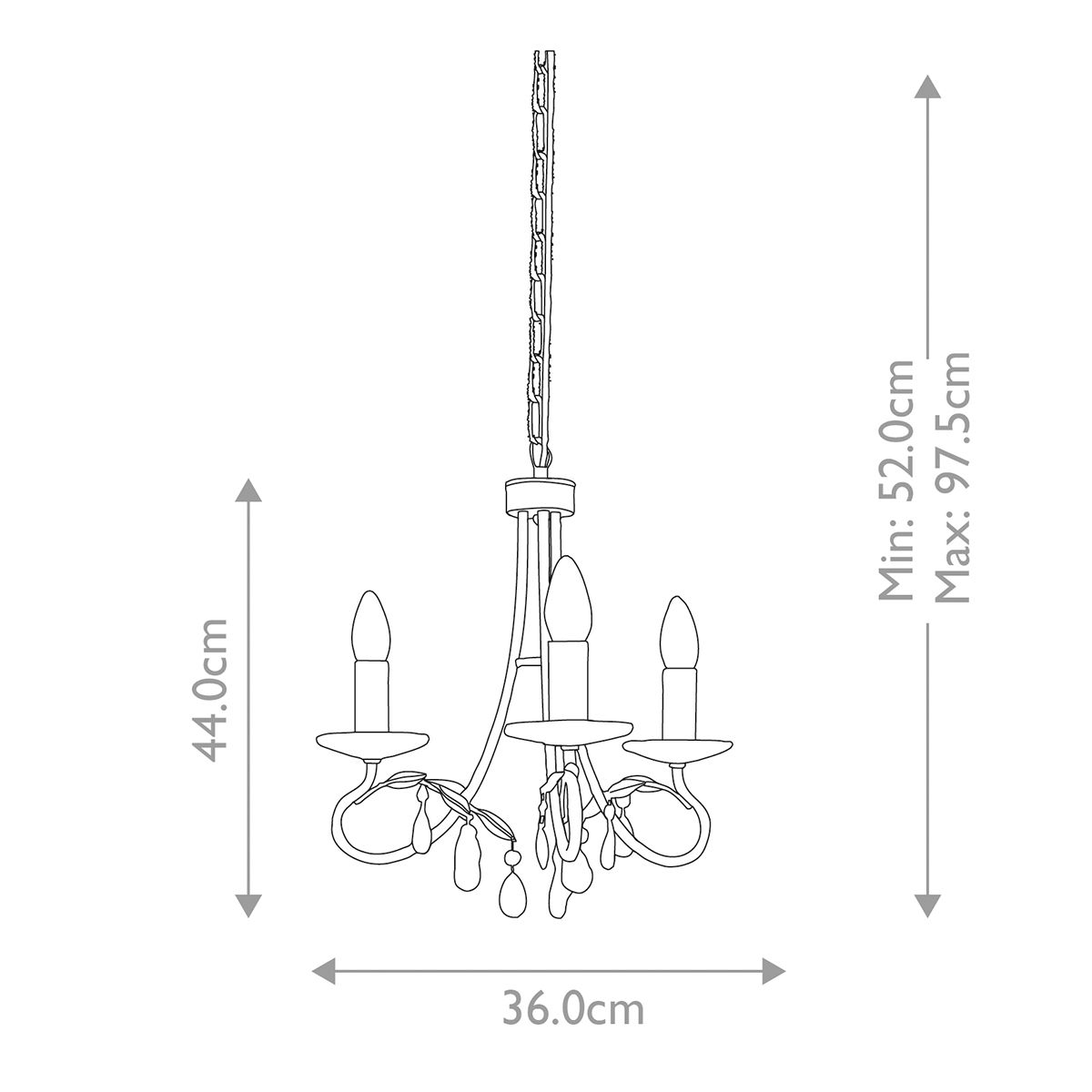 Christina 3 Light Pendant Silver & Gold Patina - CRT3-SILVER-GOLD