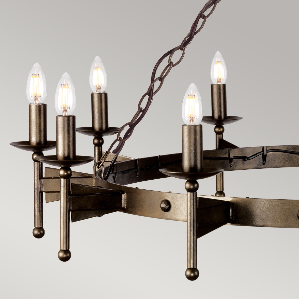 Cromwell Steel 12 Light Chandelier Old Bronze - CW12-OLD-BRZ