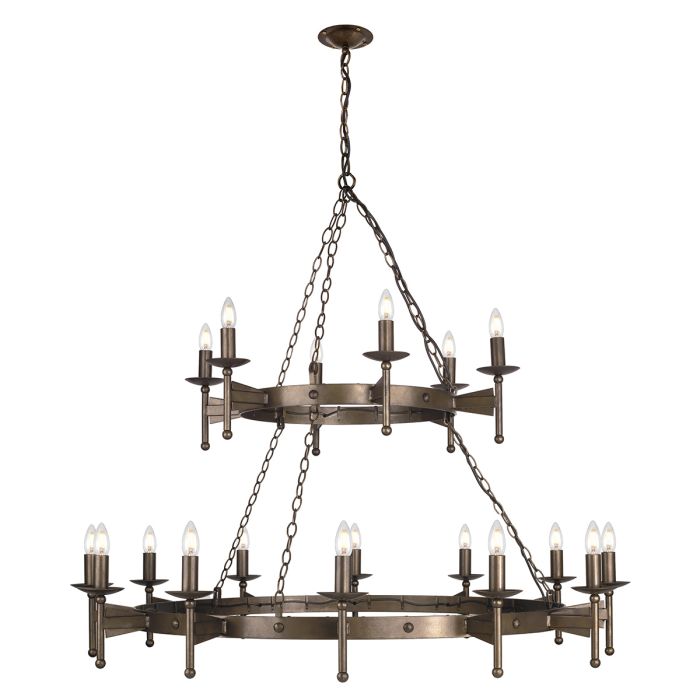 Cromwell Steel 18 Light Chandelier Old Bronze - CW18-OLD-BRZ