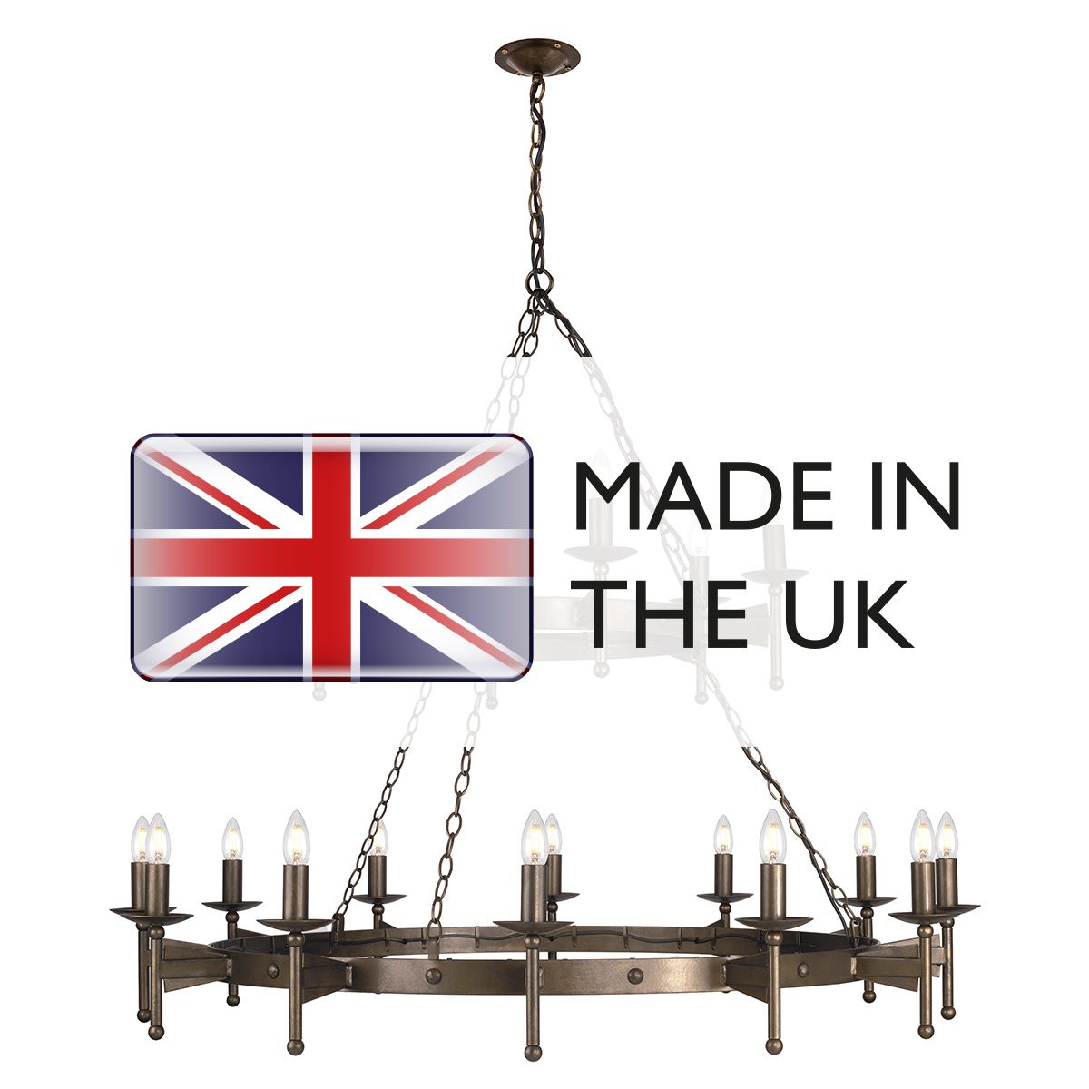 Cromwell Steel 18 Light Chandelier Old Bronze - CW18-OLD-BRZ