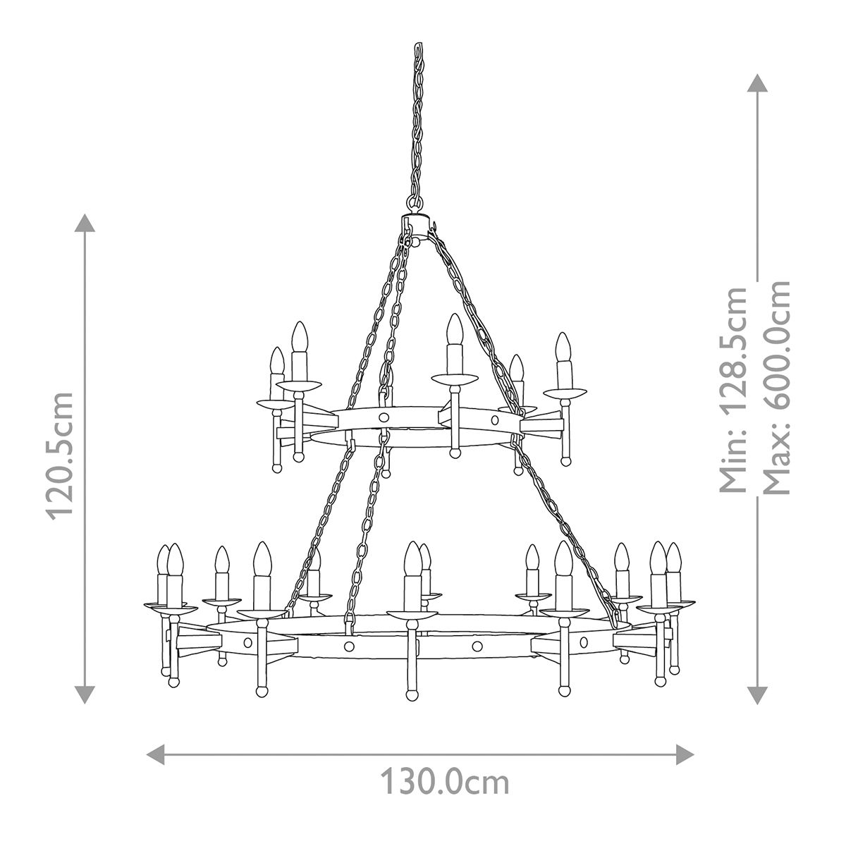 Cromwell Steel 18 Light Chandelier Old Bronze - CW18-OLD-BRZ