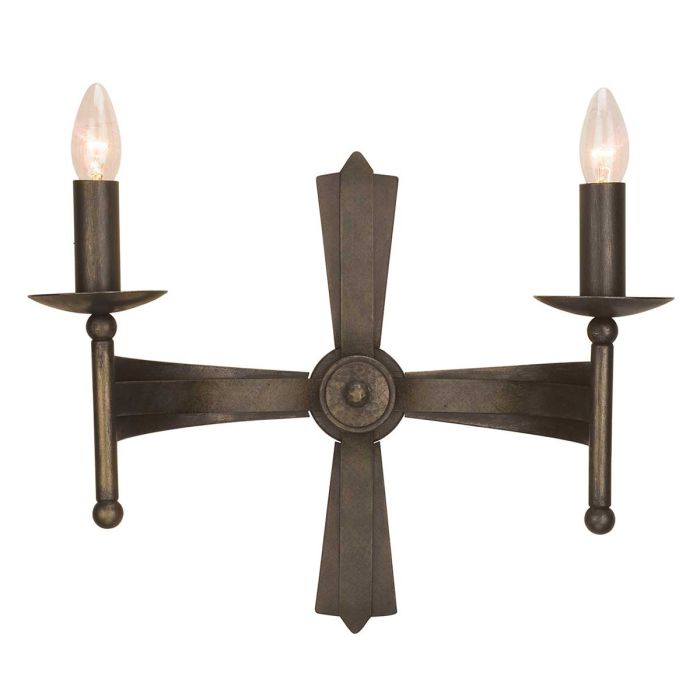 Cromwell Steel 2 Light Wall Light Old Bronze - CW2-OLD-BRZ